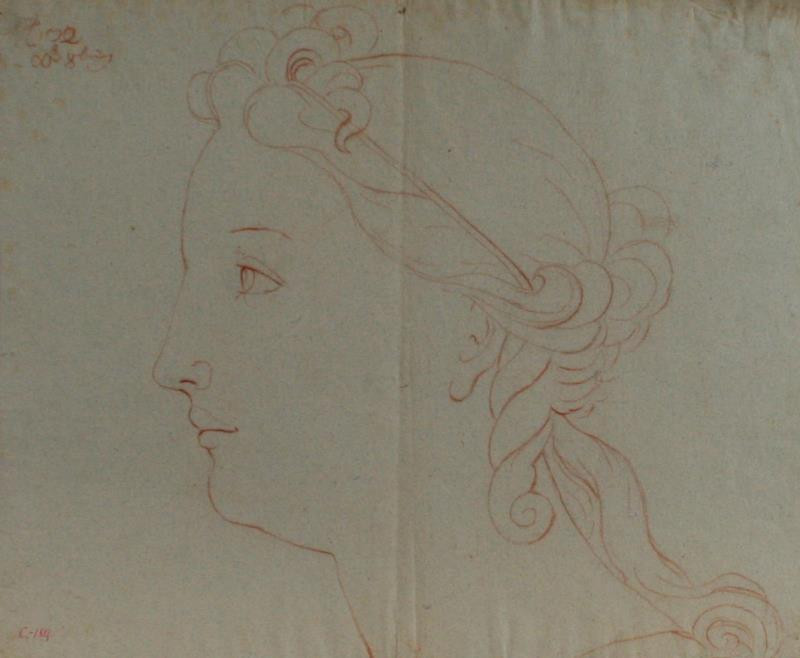 Eliáš Ferdinand Herbert - Studie hlavy z profilu - studie hlavy ženy z poloprofilu
