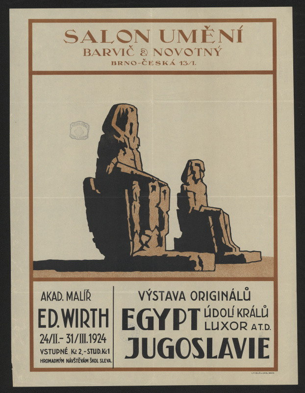 neznámý - Ed. Wirth. Výstava originálů Údolí králů Luxor atd. Egypt, Jugoslavie