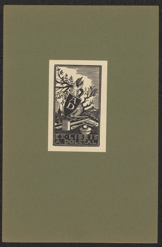 Antonín Doležal - Ex libris A. Doležal. in Šestnáct knižních značek Antonína Doležala I. Plzeň 1926-1927