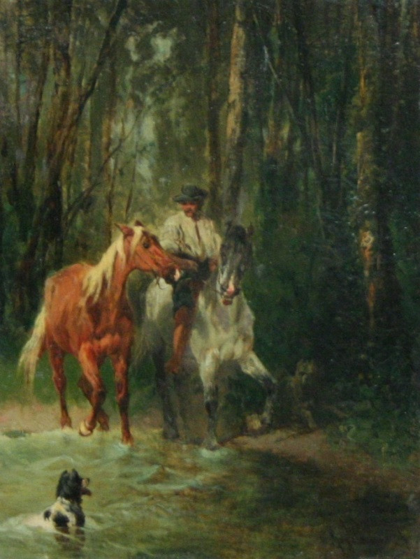 neznámý malíř - Jezdec v lese