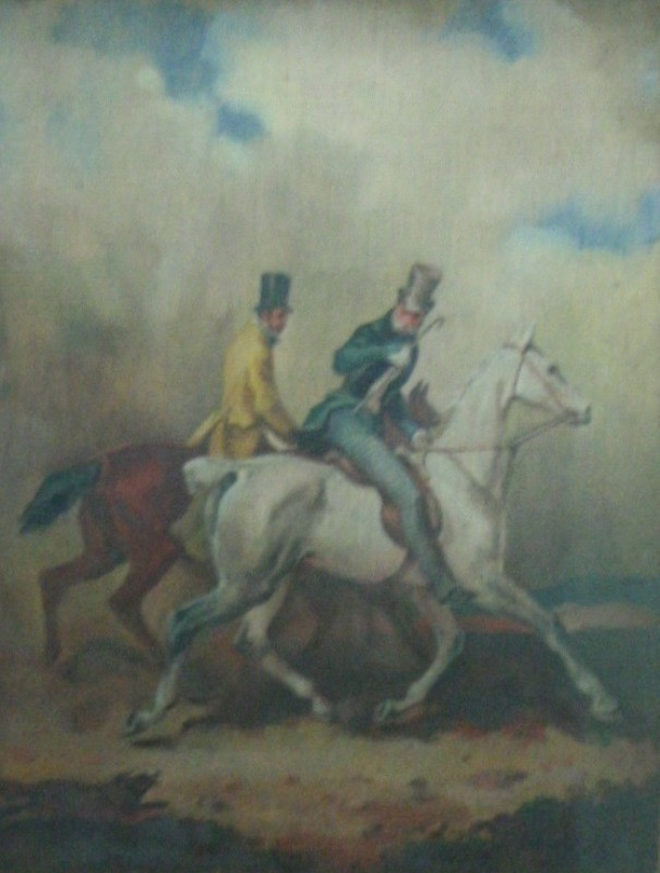 neznámý malíř - Princ Vilém a malíř Krüger na vyjížďce (kopie podle Franze Krügera)