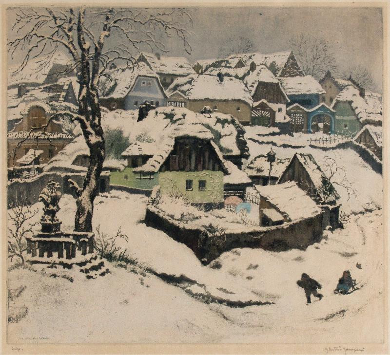 Jaromír Stretti-Zamponi - Vesnice v zimě
