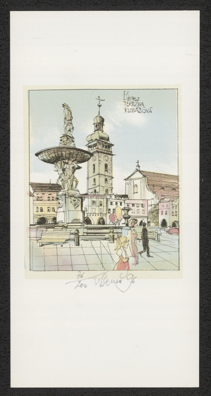 Karel Beneš/1932 - Ex libris Terezka Rubášová. in Soubor 6 exlibris v barevných litografiích