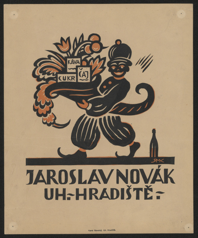 Rudolf (Ruda) Kubíček - plakát obchodu Jar. Novák, Uh. Hradiště