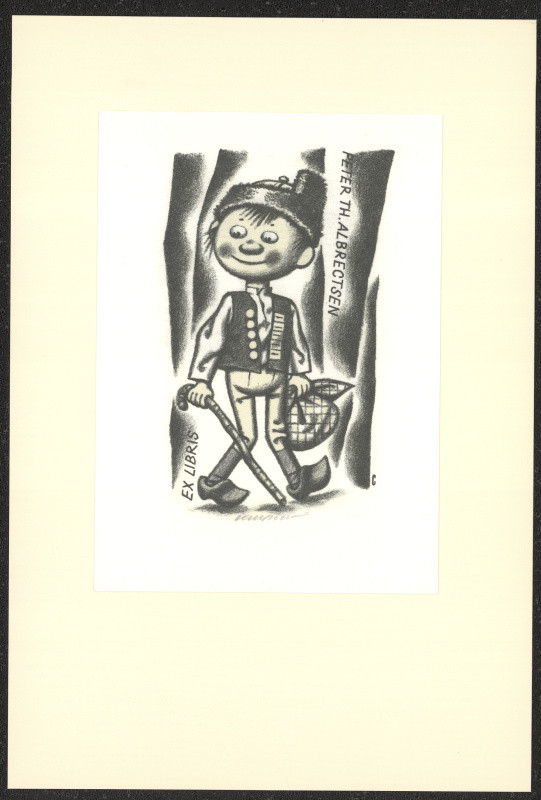 Vojtěch Cinybulk - Ex libris Peter Th. Albrectsen. in Vojtech Cinybulk 10 litografiske exlibris med marionet-motiver. 1977