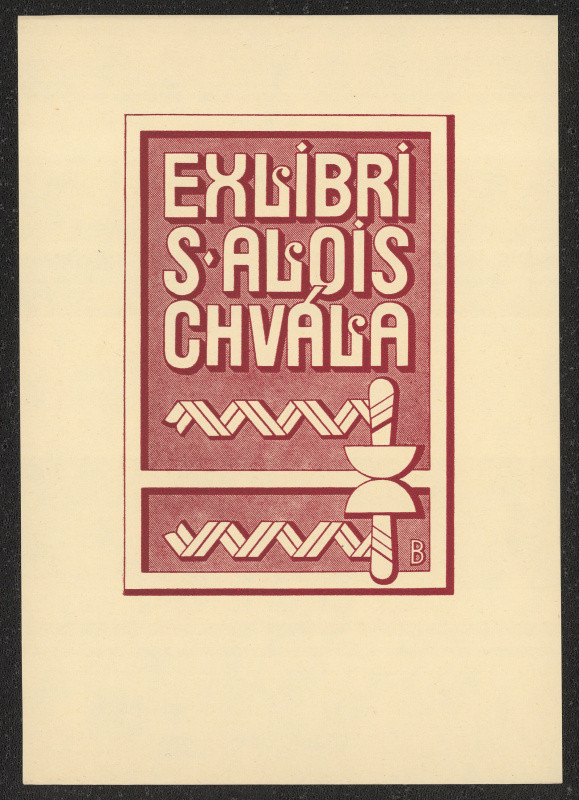 Josef (Jožka) Baruch - Ex libris Alois Chvála. in Čtrnáct nových knižních značek Jožky Barucha. sv. II. 1941