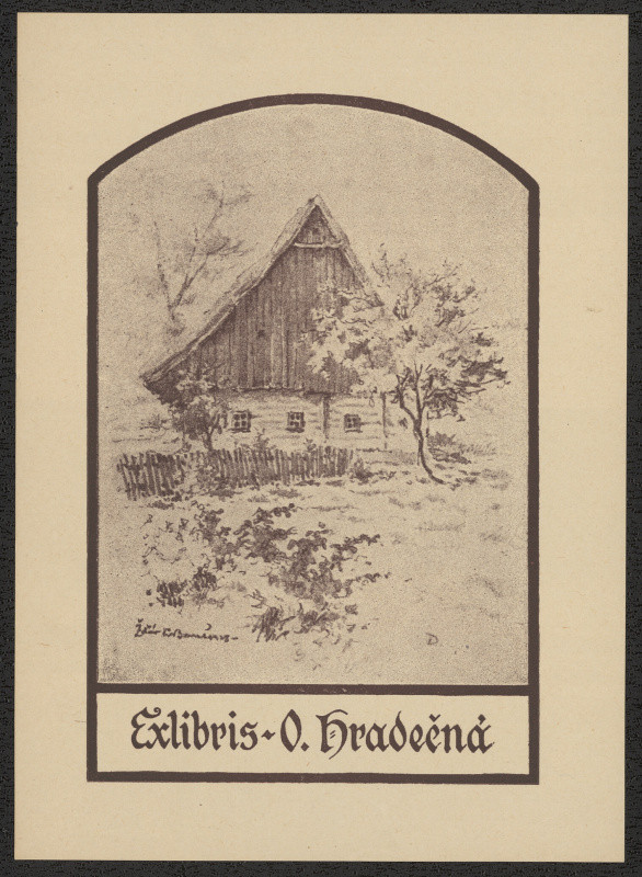 Beneš/1896 - Exlibris O. Hradečná
