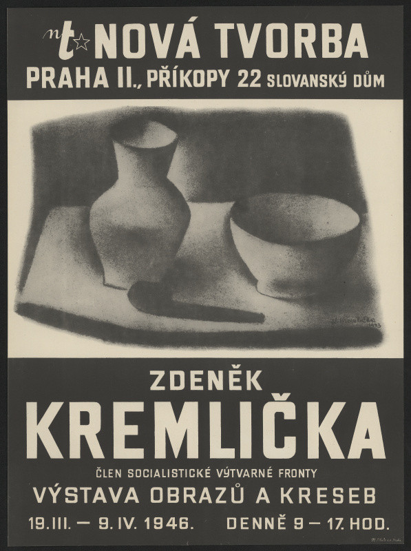 neznámý - Zdeněk Kremlička, výstava obrazů a kresb, Nová tvorba ... 1946