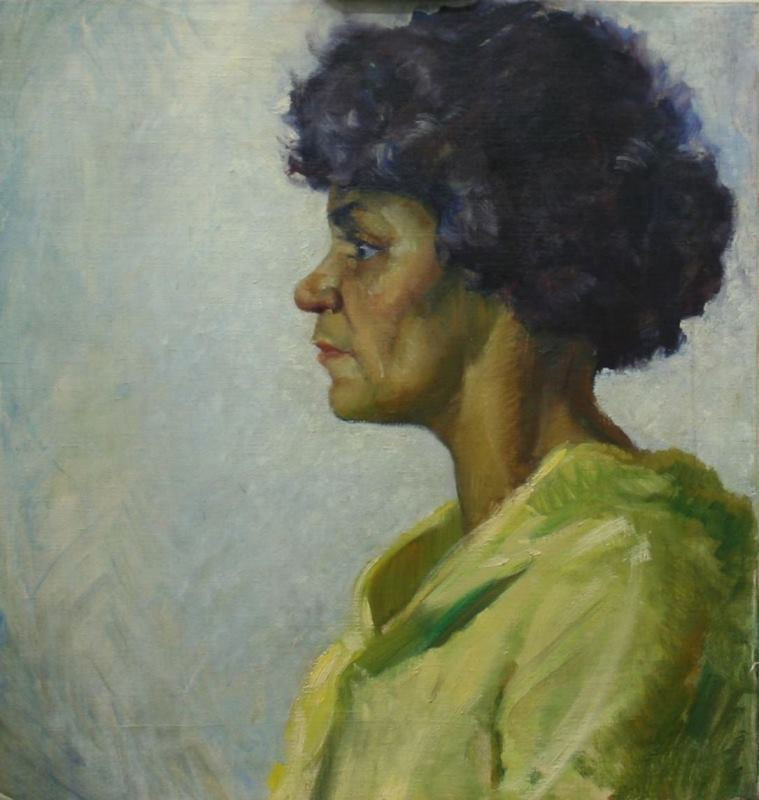 neznámý - Portrét ženy ve žlutých šatech