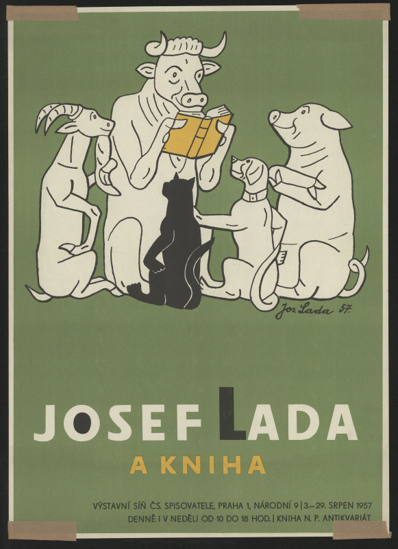 Josef Lada - Josef Lada a kniha, Výstava 3.-29. srpna 1957 Praha