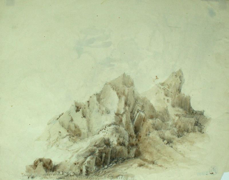 Šimon Tadeáš Milián - Studie skalnaté krajiny (Skalka, Rožnov)