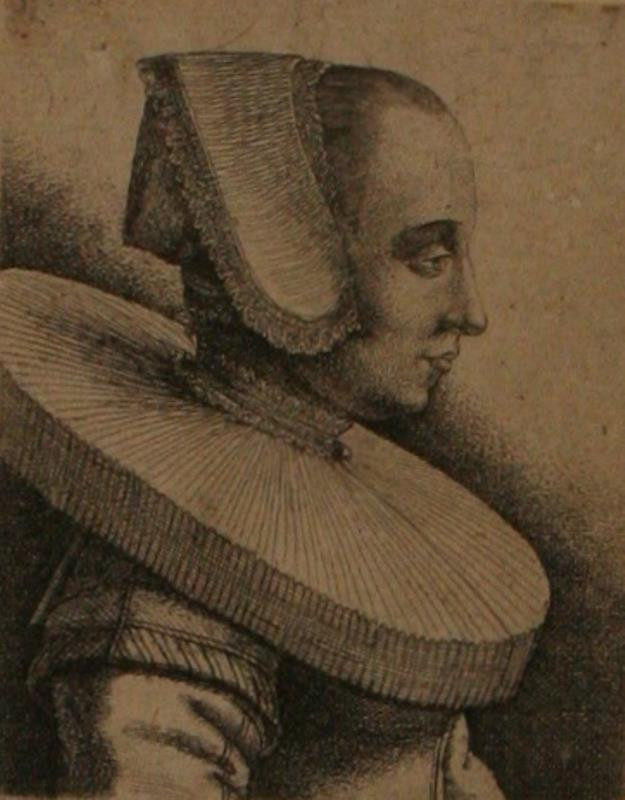 Václav (Wenceslaus) Hollar - Ženská hlava v čepci