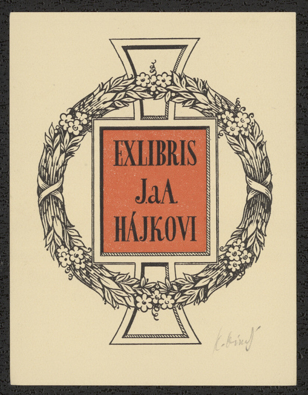 Karel Kinský - Ex libris J. a A. Hájkovi