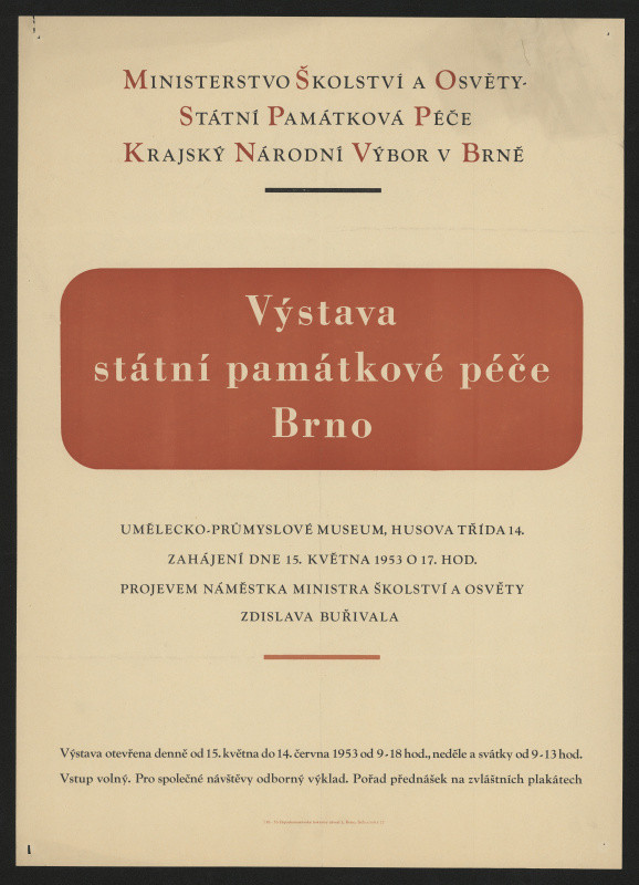 neznámý - Výstava Státní památková péče Brno