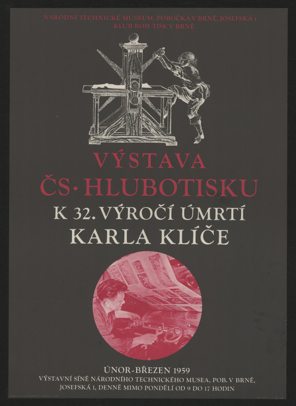 neznámý - Čs. hlubotisk, k 32. výr. úmrtí K. Klíče, Nár. techn. museum Brno, Josefeksá