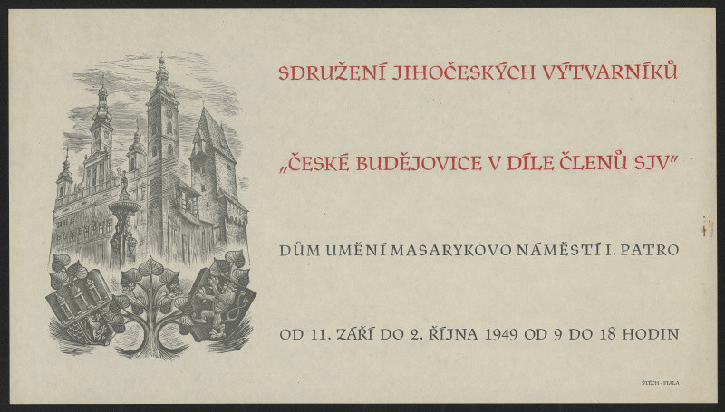 Karel Štěch - České Budějovice v díle členů SJV,  Dům umění 1949