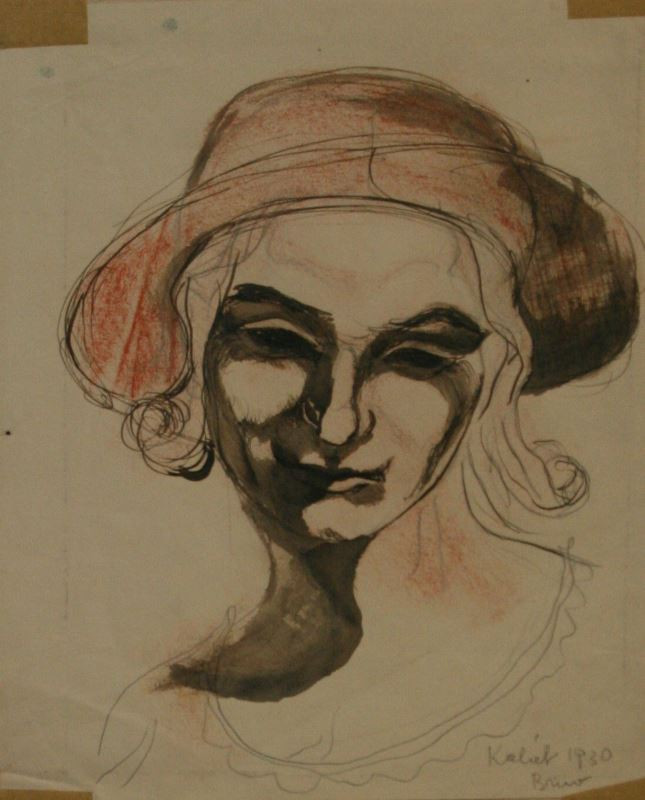 František Kaláb - Hlava ženy v klobouku