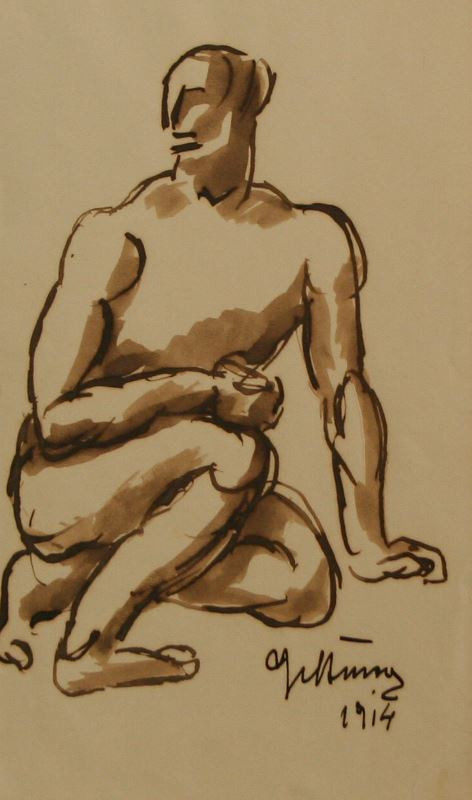 Jan Štursa - Studie sedícího muže