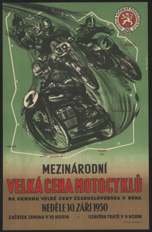 Vladimír Valenta - Mezinárodní velká cena motocyklů, Velká cena Československa 10.9.1950