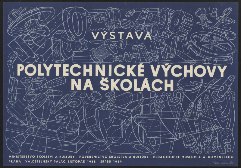 Růžek - Výstava polytechnické výchovy na škoálch 1958. Valdštejnský palác Praha