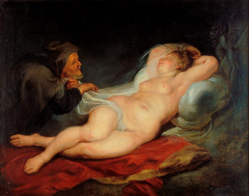 Peter Paul Rubens - kopie - Poustevník a spící Angelica