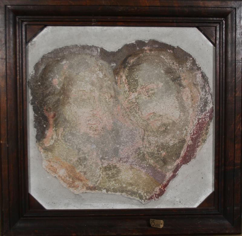 Josef Stern - Dvě mužské hlavy - fragment nástěnné malby