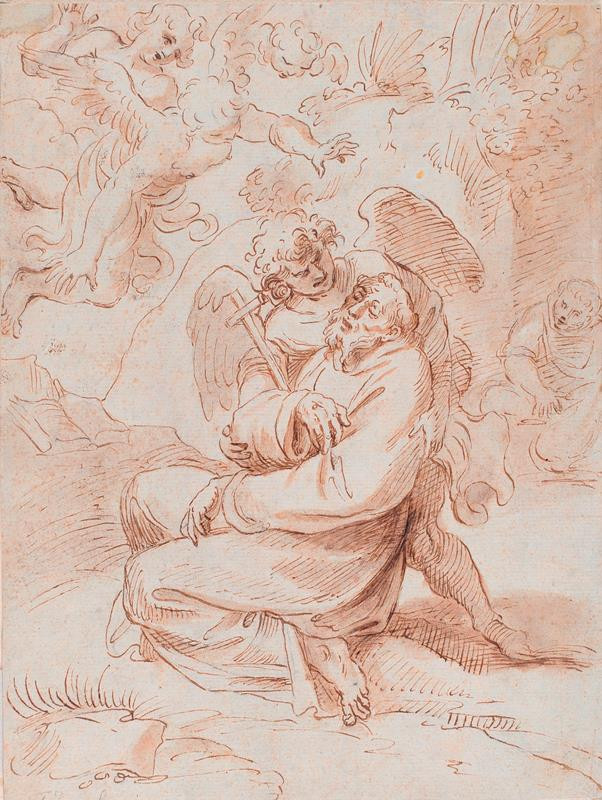 Annibale Carracci - podle - Sv. František v extazi s anděly