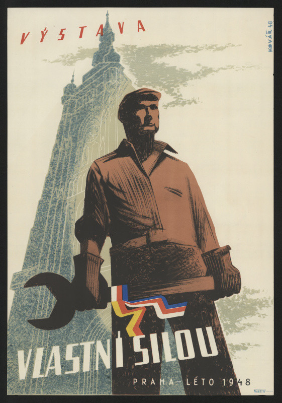 Kovář - Výstava. Vlastní silou 1948