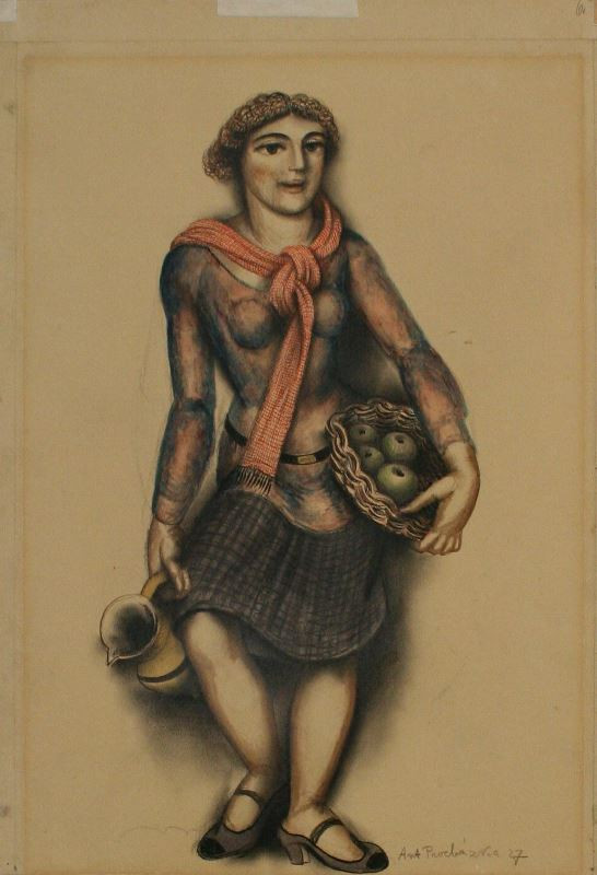 Antonín Procházka - Dívka se džbánem a košíkem ovoce
