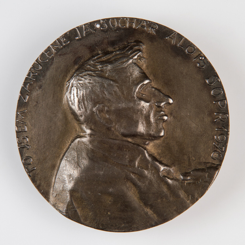 Alois Sopr - medaile s autoportrétem