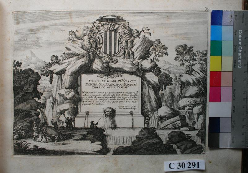 Giovanni Battista Falda - Ilustrovaná dedikace (II.)