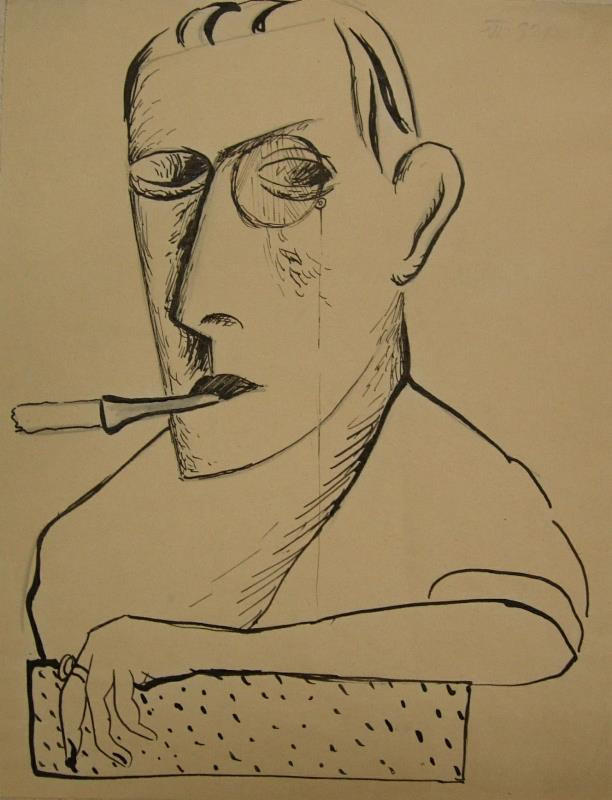 Josef Šíma - Portrét muže s cigaretou