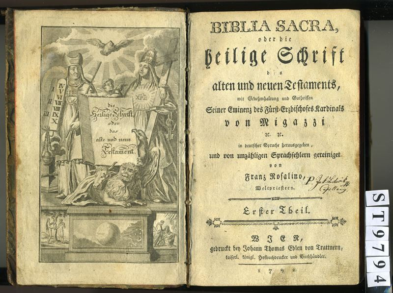 neznámý autor, Johann Thomas Edlen von Trattnern - Biblia Sacra oder die heilige Schrift