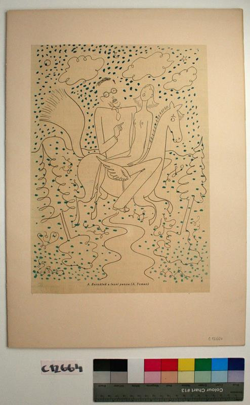 Adolf Hoffmeister - Soubor Česká satirická kresba: A. Bernášek a lesní panna (A. Toman)