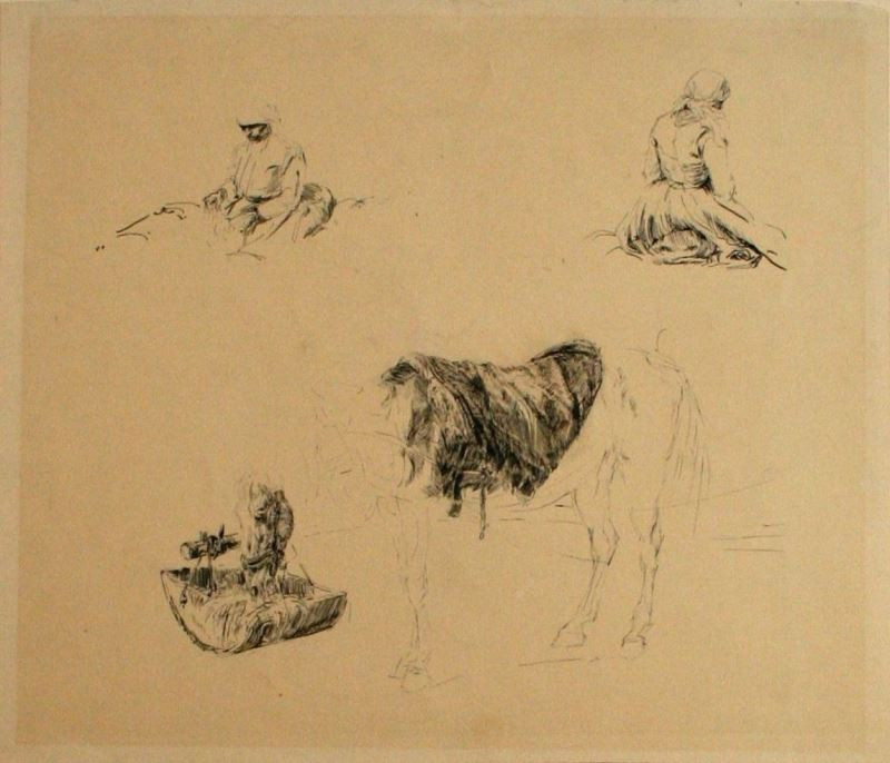 Franz Hofer - Studie ženy a koně