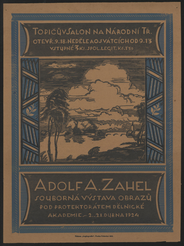 Adolf A. Zahel - Adolf A. Zahel, souborná výstava obrazů ... 1924, Topičův salon na Národní tř.