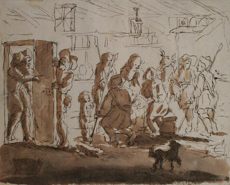 Nicolaes Maes (?) - Klanění pastýřů