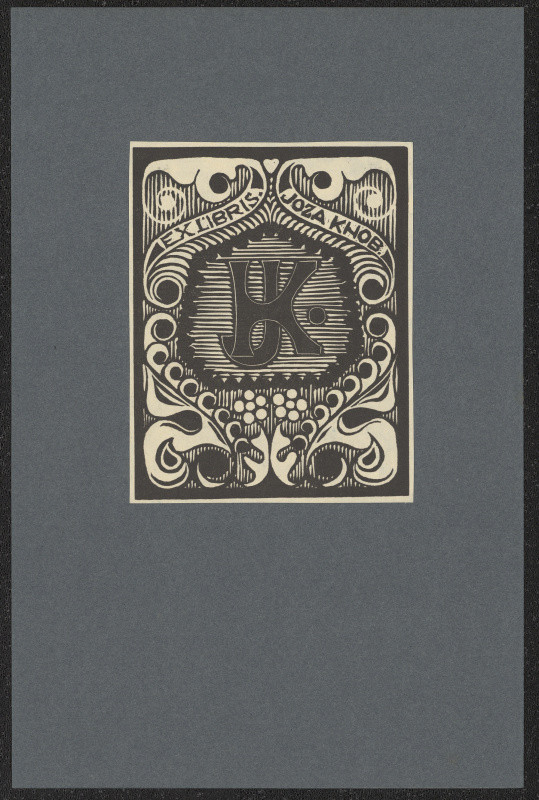 Anna Macková - Ex libris Joza Knob. in Souhrn knižních značek A. Mackové. Praha 1918