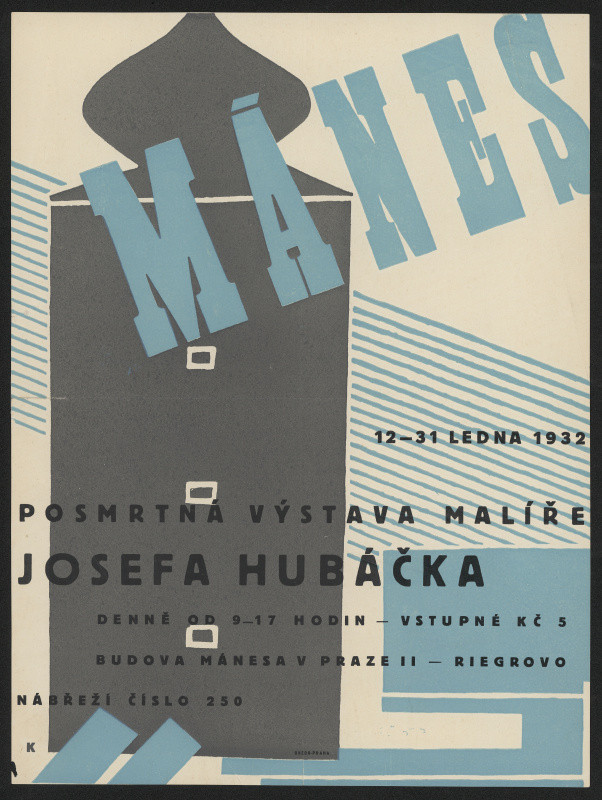 signatura K - Posmrtná výstava malíře Josefa Hubáčka, budova Mánesa v Praze II. ... 1932