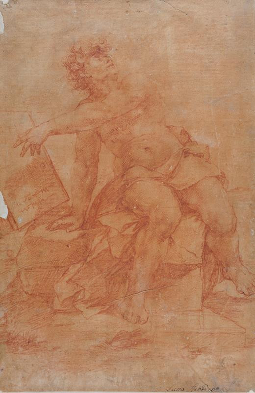 Luca Giordano - Sedící mužská figura