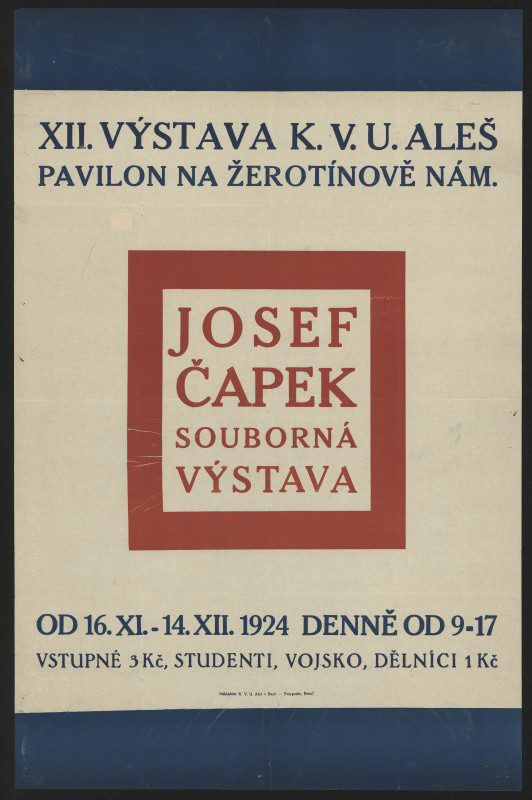 neznámý - Výstava Josefa Čapka v Brně (K.V.U. Aleš 1924)