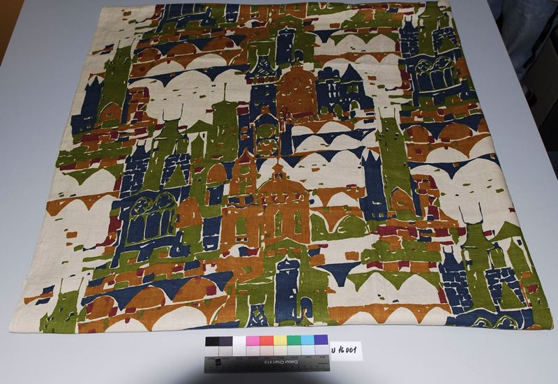 Rudolf Mejsnar - dekorační tkanina - motiv Prahy