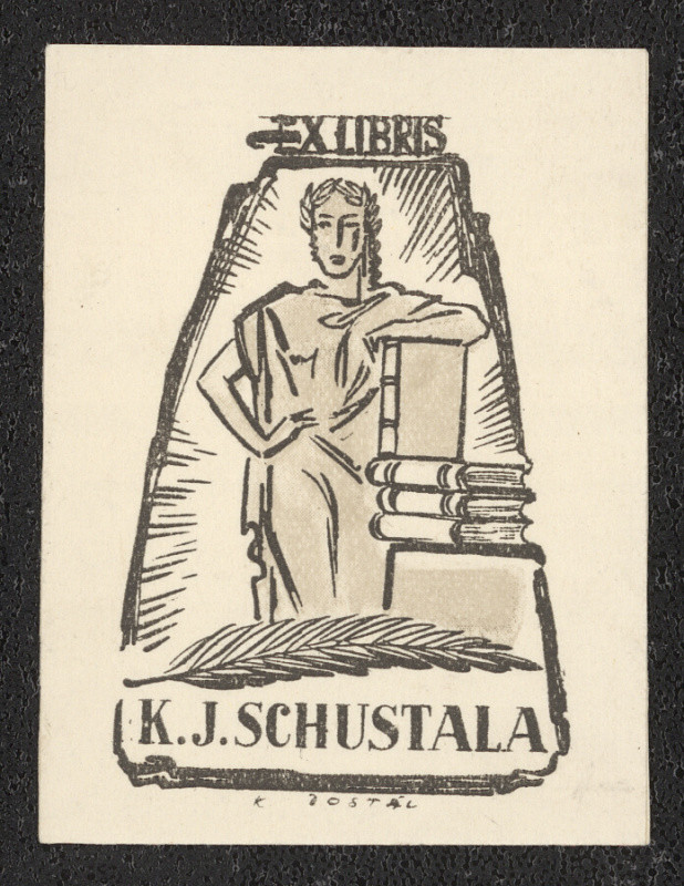 Jan Dostál - Ex libris K.J. Schustala