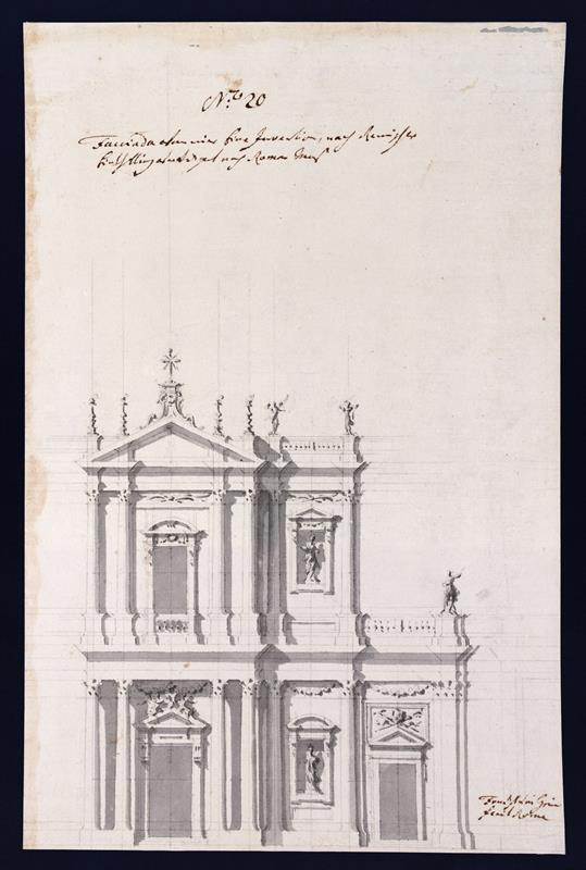 Franz Anton Grimm - San Giovanni di Laterano - návrh na průčelí