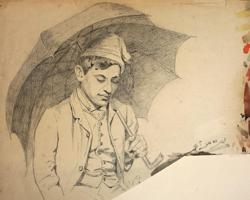 Josef (Karel) Linhart - Muž s deštníkem