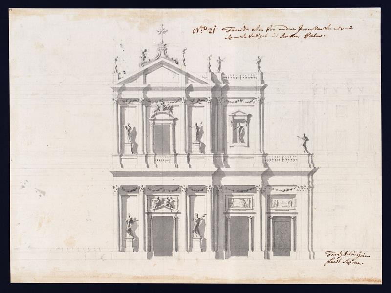 Franz Anton Grimm - San Giovanni di Laterano - návrh na průčelí