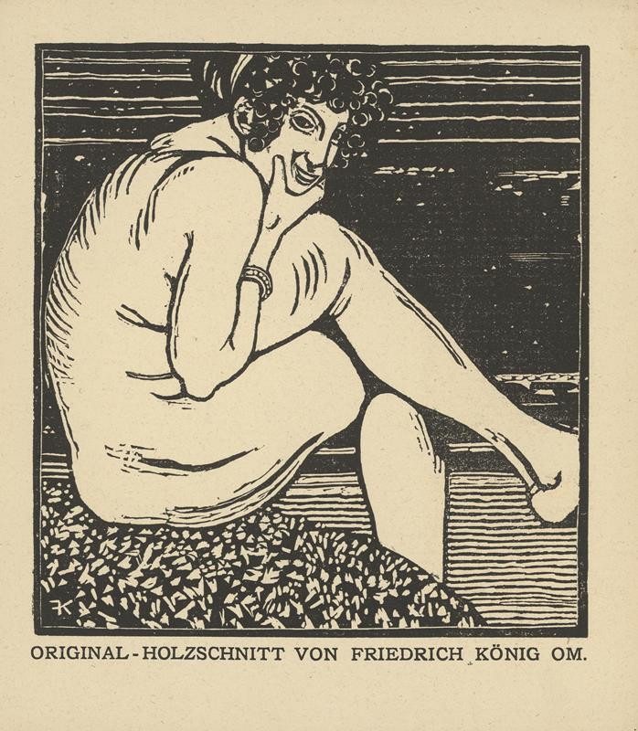 Friedrich König - Sedící žena - příloha ke katalogu Wiener Secession