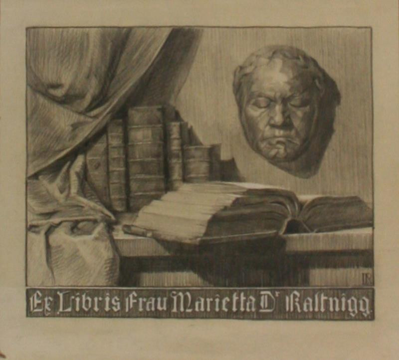 Rudolf Leger - Návrh na ex libris Marietta Dr. Ralbnigg