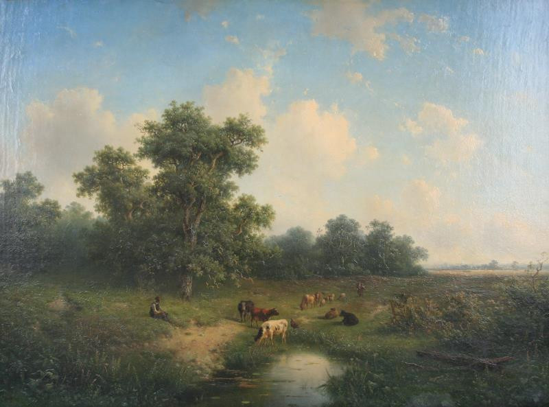 neznámý malíř - Krajina s kravami