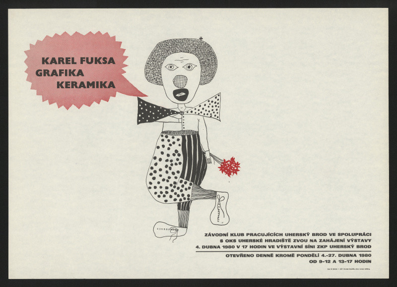 neznámý - Karel Fuksa. Grafika, Keramika. ZK Uher. Brod, OKS Uher. Hradiště, 4.-27.4.1980